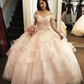 Sweet 16 Dresses Bead Ball Gowns Quinceanera Dresses Off The Shoulder Ruffle Tiered Puffy Prom Dresses    cg20062