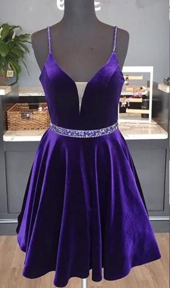 Beautiful Custom Made A-line Homecoming Dresses,Purple Homecoming Dresses cg201