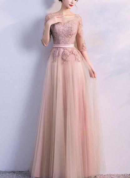 Pink Tulle Bridesmaid Dresses Long, Lovely Bridesmaid Dresses Prom dress    cg20108