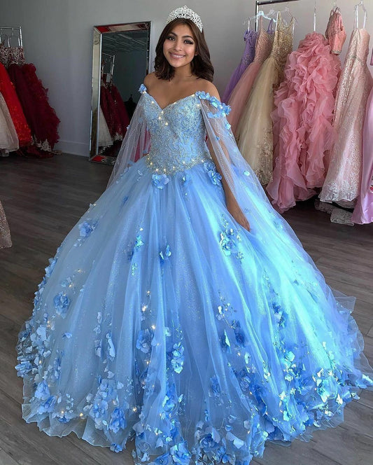 Blue v neck ball gown long prom dress evening dress   cg20177