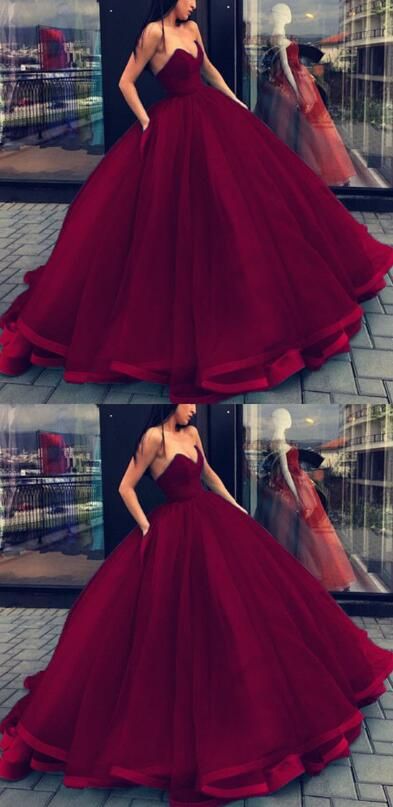 Burgundy Ball Gowns Prom Dresses ,Sweetheart Organza Prom Dress,Long Party Dress,Layered Quinceanera Dress For Sweet 16    cg20213