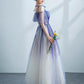 Purple Tulle Gradient Straps Beaded Long Party Dress, New Style A-Line Tulle Prom Dress    cg20253