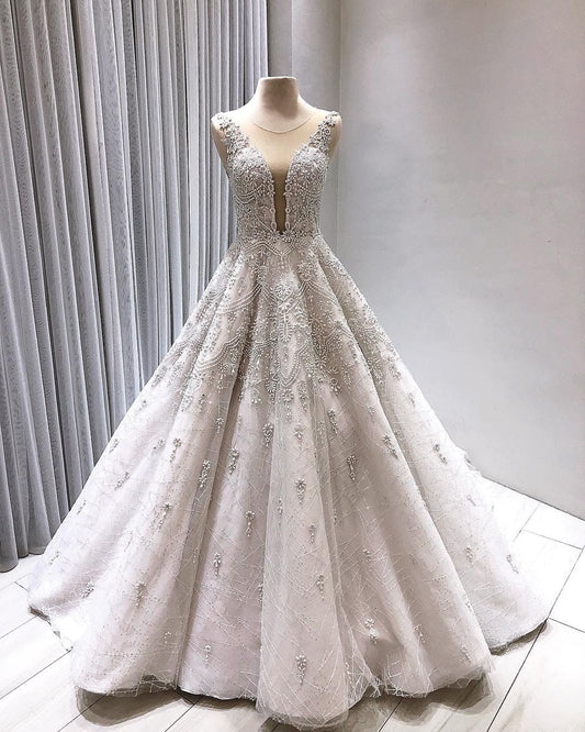 Unique Wedding Gown Lace Wedding Dress Princess Gown prom dress   cg20286
