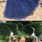 Blue v neck tulle lace long prom dress, blue bridesmaid dress cg2035