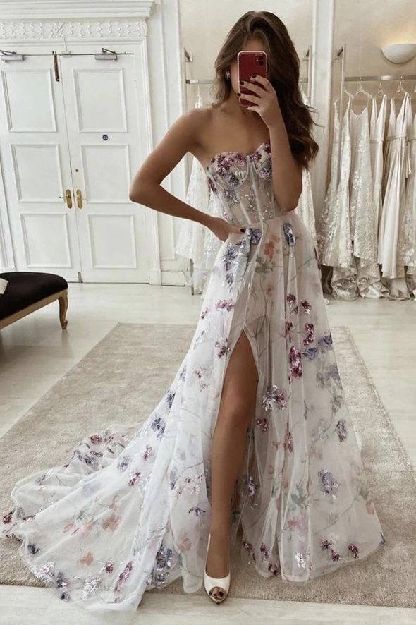 Stylish lace long A line prom dress evening dress    cg20436