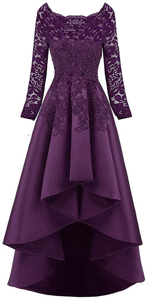 Womens Long Sleeves Beaded High Low Evening Prom Party Dresses    cg20738
