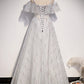 STYLISH TULLE SEQUINS LONG A LINE PROM DRESS EVENING DRESS    cg20768