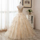 Light Champagne Tulle Ball Gown Straps Sweet 16 Gown, Ball Gown Long Formal prom Dress    cg20822
