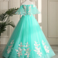 Mint Green Sweetheart Sweetheart Flowers Tulle Formal Dress Prom Dress Party Dress    cg20879