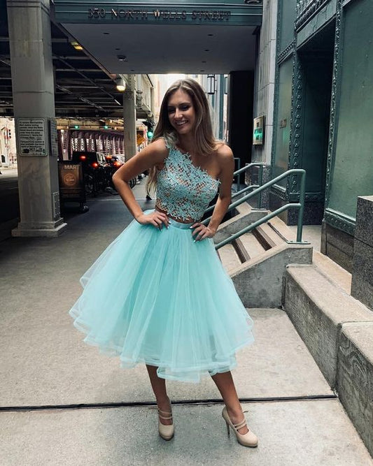 New Arrival Prom Dress,One Shoulder Prom Dress,Lace Prom Dress    cg20952
