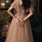 Star Moon Prom Dress Applique Long Evening Dress Square Neck Party Dress    cg21043