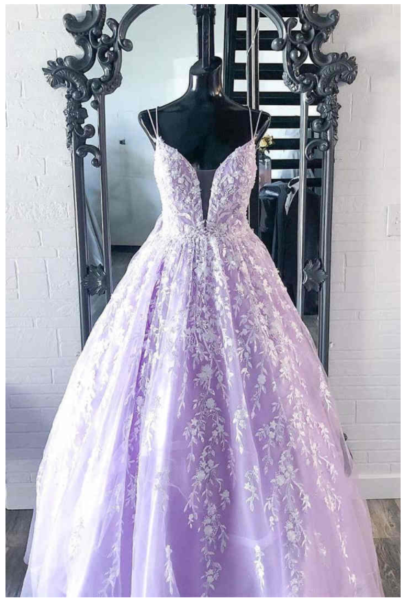 Lace Backless Long Lilac Prom Dresses    cg21087