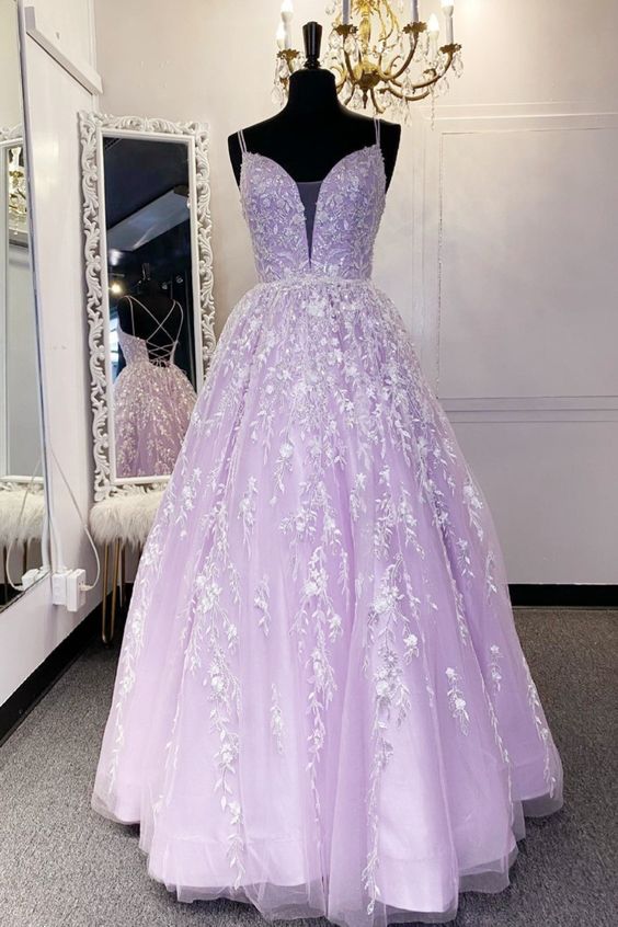 A-line lilac A-line long formal dress prom dress    cg21456