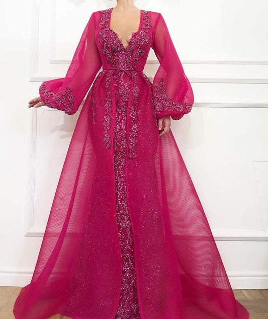 Long Sleeve evening Dress prom dress    cg21542