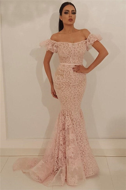 Beautiful evening dresses long pink | Lace prom dresses    cg21589