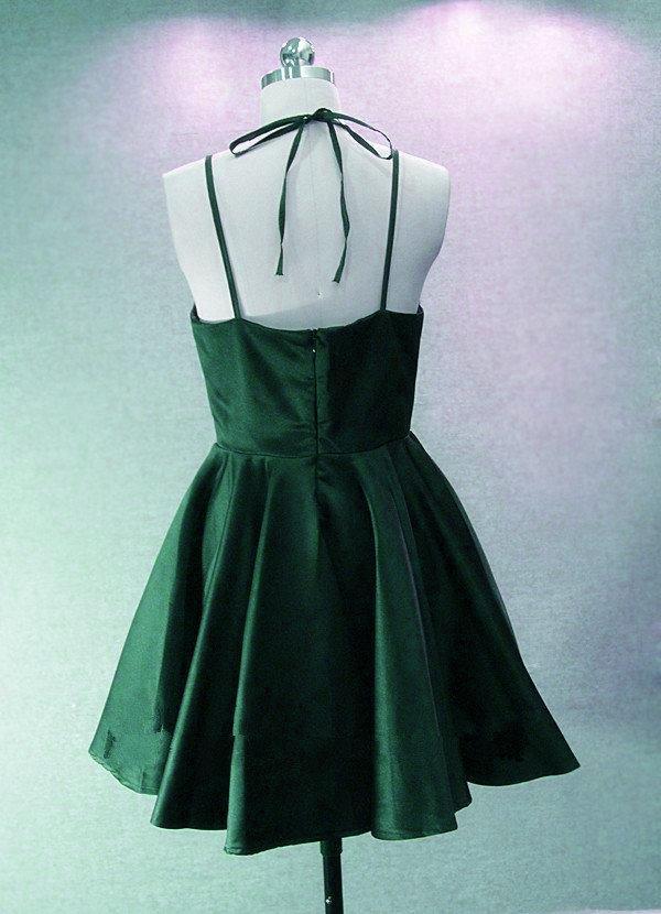 Adorable Green Halter V-neckline Short Junior Party Dress, Homecoming Dress 2019 cg2164