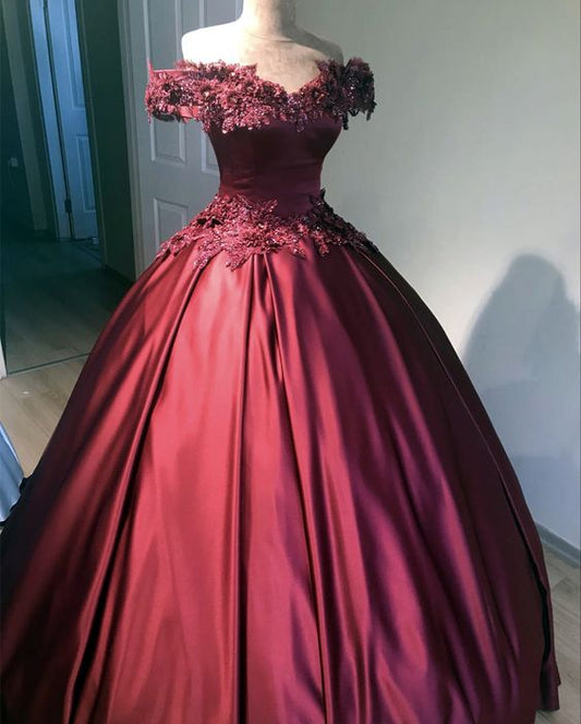 Maroon Wedding Dresses Princess Ball Gown prom dress, evening dress    cg21657