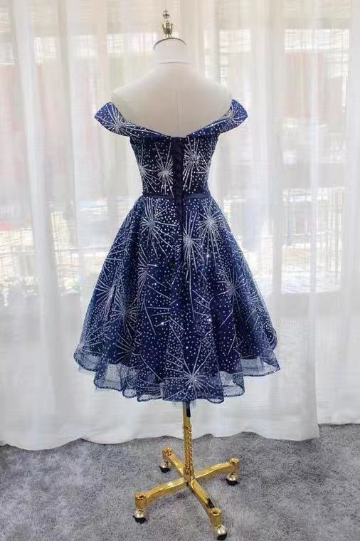 Off Houlder Bridesmaid Dress, Sequin Evening Dress, Short Homecoming Dress,custom Made   cg21680