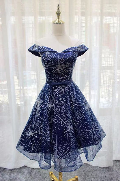 Off Houlder Bridesmaid Dress, Sequin Evening Dress, Short Homecoming Dress,custom Made   cg21680