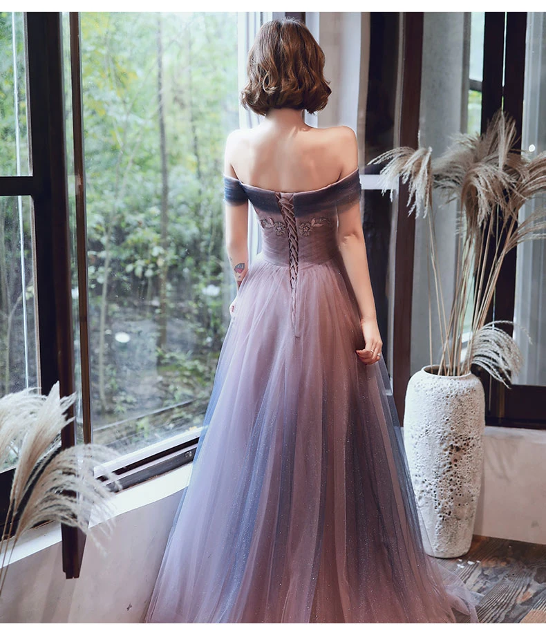 Unique Gradient Sweetheart Long Formal Dress, Off Shoulder Eevning Dress Prom Dress   cg21864