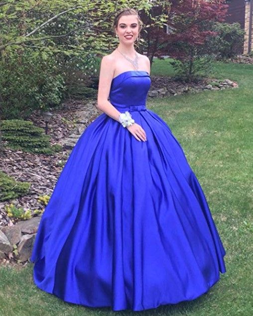 Women's Strapless Ball Gown Satin Prom Dresses    cg21886