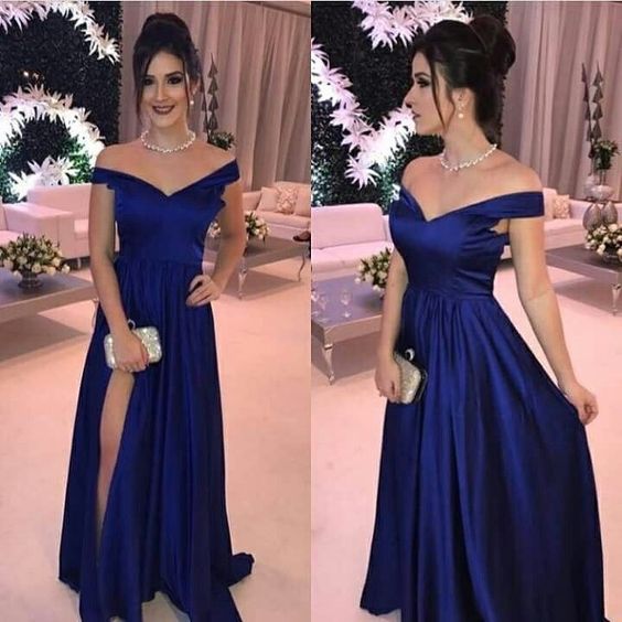 Royal Blue Prom Dresses Off the Shoulder    cg22139