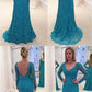 Newest V-neck Long Sleeves Full Lace Backless Prom Dresses cg2228