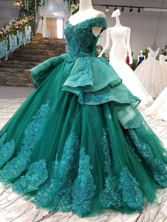 ball gown green Prom Dress , evening Prom Dress     cg22392