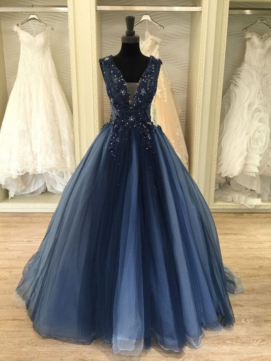 Navy Ball Gown Wedding Dresses Prom Gown    cg22447