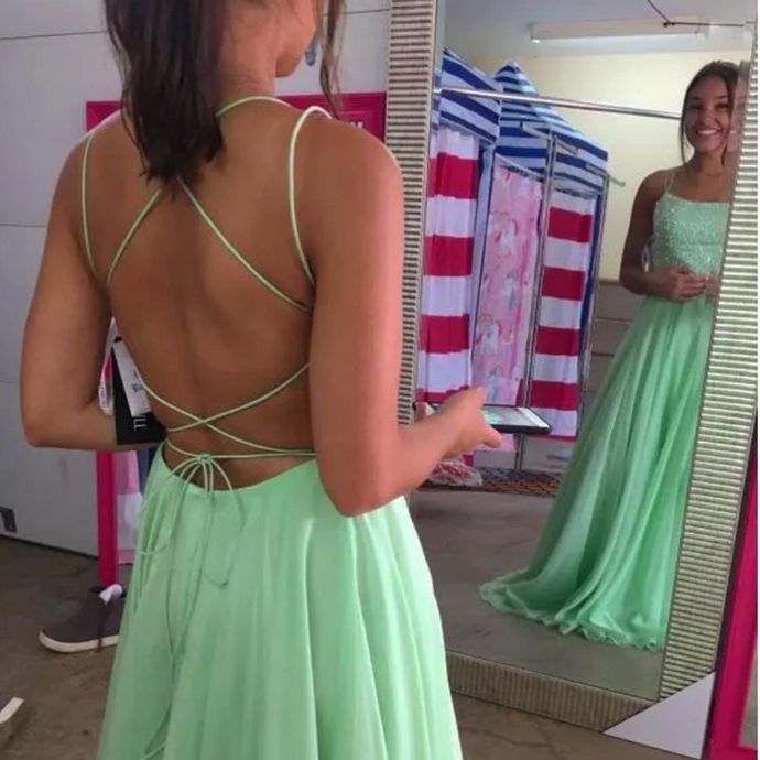 Sexy Spaghetti Straps A-line Prom Dresses Long Prom Dresses,Cheap Prom Dresses     cg22557