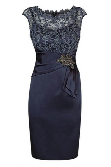 Short Sheath Navy Mother of Bride Dress with Lace Beading Homecoming Dress       cg22844