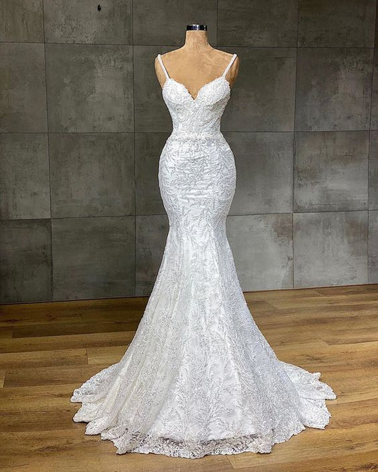 Spaghetti Strap Mermaid Royal Wedding Dress prom gown       cg23186