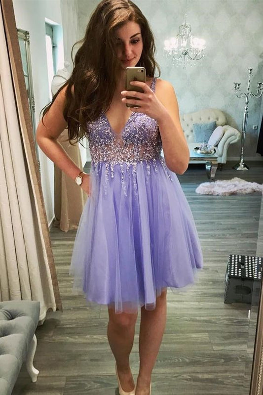 Lavender Homecomming Dress     cg23206