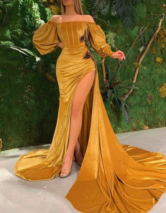 African women dress, gold velvet bridal dress, bridesmaids dress,Prom dresses          cg23270