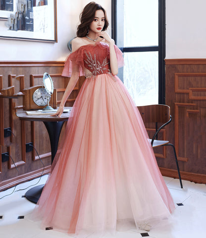 STYLISH TULLE LONG A LINE PROM DRESS EVENING DRESS       cg23306