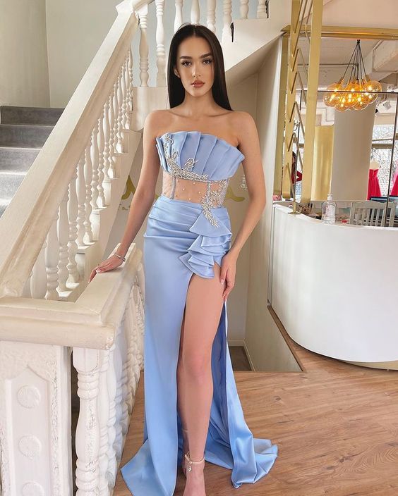 Chic blue prom Dresses sexy evening Dresses       cg23587