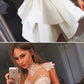 Ivory gold lace applique homecoming dresses cg239