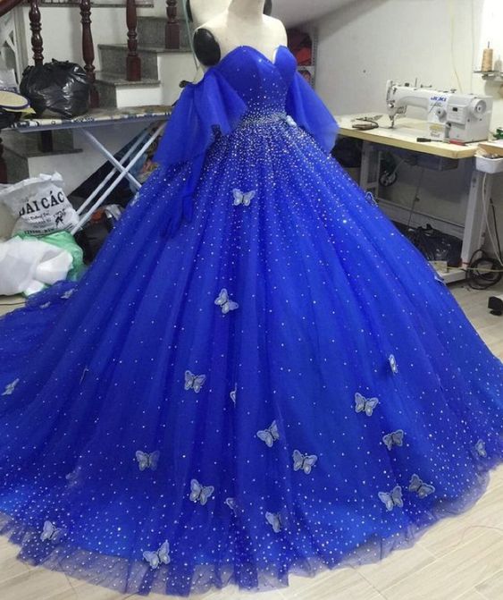 elegant quinceanera dresses lace appliques tulle ball gown Prom Dress, Evening Dress      cg24162