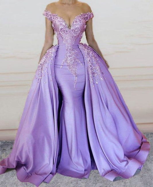 mermaid prom dresses long v neck evening gown beaded       cg24299