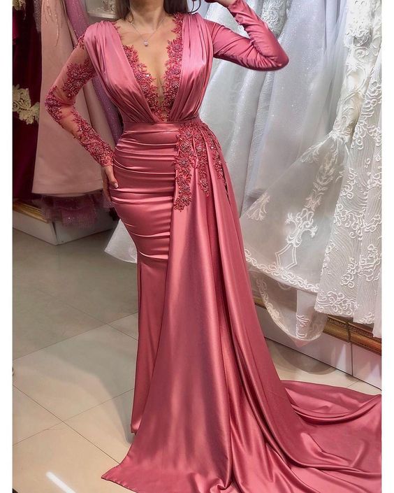 2021 Plus Size Arabic Aso Ebi Lace Beaded Mermaid Prom Dresses Sheer Neck Long Sleeves Evening Formal Party Second Reception Gowns Dress      cg24468