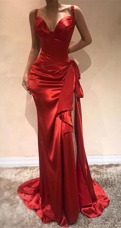 Elegant Sweetheart Red Evening Dress Mermaid prom dress cg2705