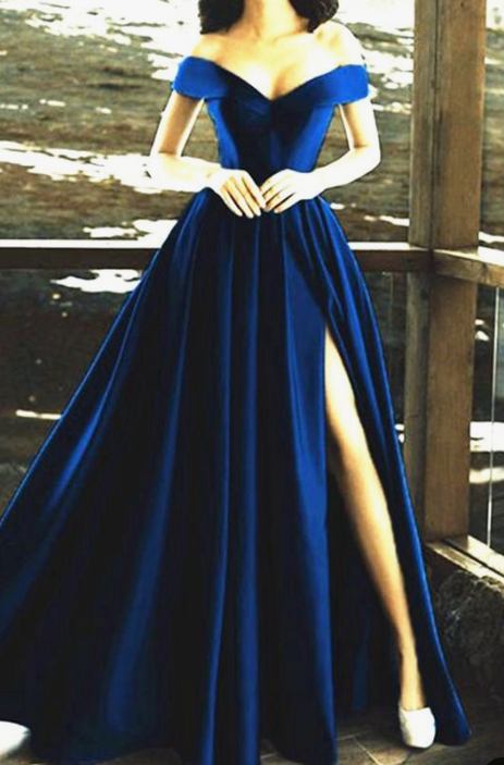 navy blue prom evening gown dresses leg split cg2901