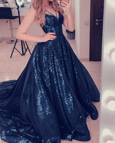 Sequin Prom Dresses Cross Criss Neck Ball Gowns cg3153