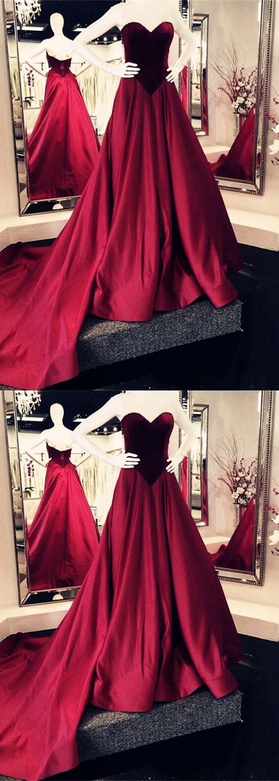 Velvet Sweetheart Bodice Corset Satin Ball Gowns Prom Dresses  cg3322