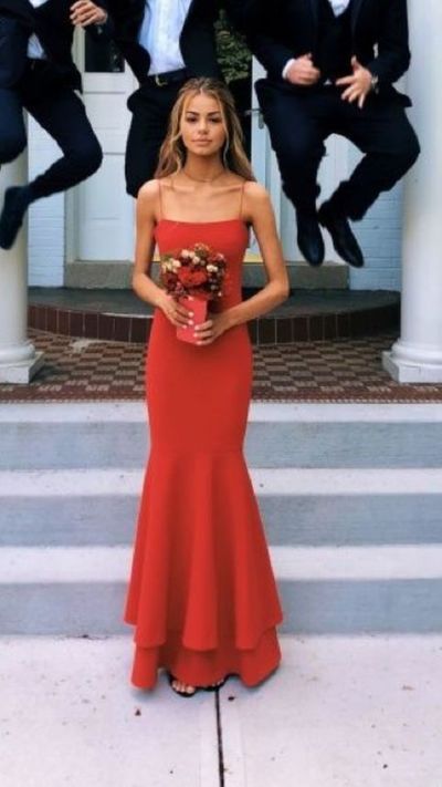 Sexy Red Spaghetti Straps Sheath Prom Dress,Halter Mermaid Party Dress , sparkly prom dress cg338