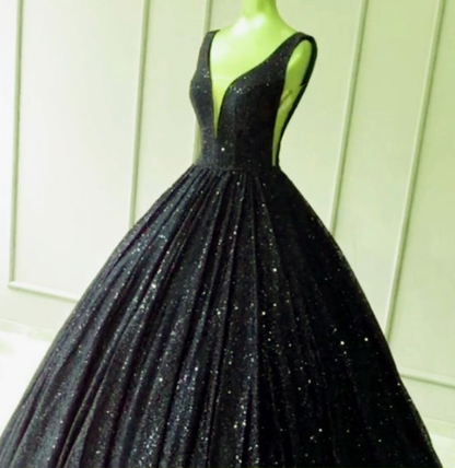 black sequin prom dresses floor length ball gown cg3481