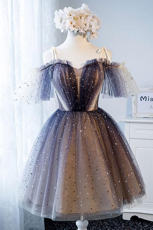 unique tulle short dress, tulle homecoming dress,homecoming dress cg34
