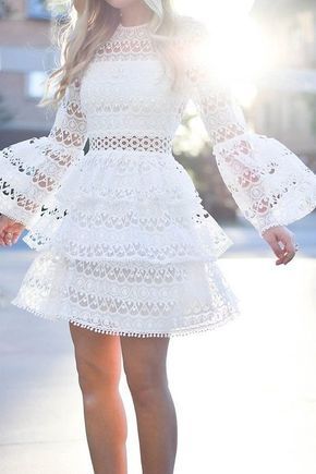 White Short homecoming Dresses With Lace Homecoming dress cg371