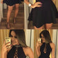 Black Halter A-line Homecoming Dress, Short homecoming Dress, Simple Party Dress cg391