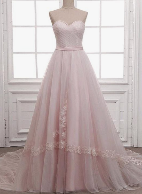 Tulle Sweetheart Neckline A-line Wedding prom Dress cg4009